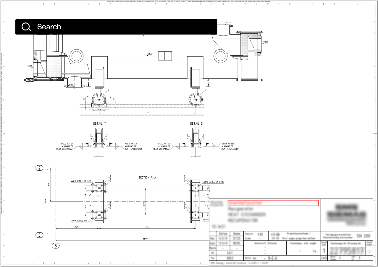 Simplifying search on CAD drawings' PDFs with AI