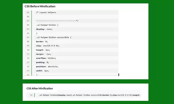Minification of CSS Effect